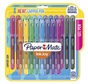 Paper Mate InkJoy Gel Pens, Medium Point (0.7mm), Assorted Colors, Capped, 20 Count