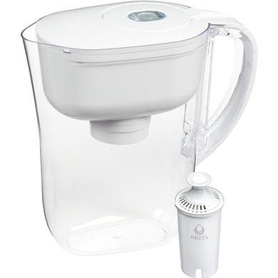 Brita Metro Water Filter Pitcher with SmartLight Filter Change Indicator, BPA-Free, Replaces 1,800 Plastic Water Bottles a Year, Lasts Two Months, Includes 1 Filter, Small - 6-Cup Capacity, White