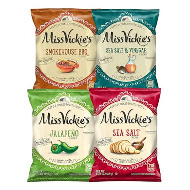 Miss Vickie's Kettle Cooked Potato Chips, Variety Pack, 1.375 Ounce (Pack of 28)