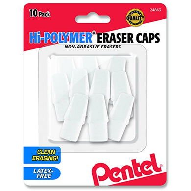 Hi-Polymer White Cap Erasers10-Pk