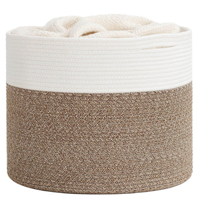 Goodpick Large Cotton Rope Basket, Blanket Basket Living Room 15.8