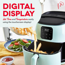 DASH Tasti-Crisp™ Electric Air Fryer Oven, 2.6 Qt., Aqua – Compact Air Fryer for Healthier Food in Minutes, Ideal for Small Spaces - Auto Shut Off, Digital, 1000-Watt