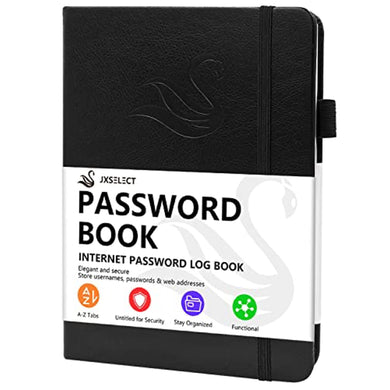 Elegant Password Book with Alphabetical Tabs - Hardcover Password Book for Internet Website Address Login - 5.2