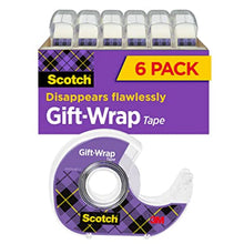 Scotch Gift-Wrap Tape, 3/4 in x 650 in, 6 Dispensers/Pack