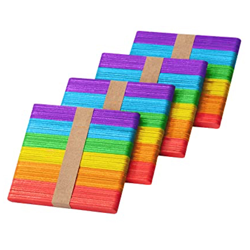 Mr. Pen- Colored Popsicle Sticks, 200 Pack, 4.5 Inch, Colored Craft Sticks, Colorful Popsicle Sticks, Rainbow Popsicle Sticks, Wooden Sticks for Crafts, Colored Craft Sticks, Craft Popsicle Sticks