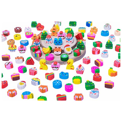 Mini erasers for Kids Bulk, 300+ pcs Food erasers, Pink Heart erasers Animal Eraser for 100th Day of School Pencils Eraser