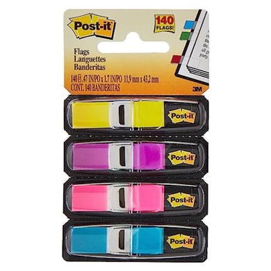 Post-it Flags, 35/Dispenser, 4 Dispensers/Pack, .47 in Wide, Assorted Bright Colors (683-4AB)