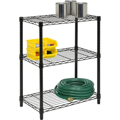 Honey-Can-Do 3-Tier Heavy Duty Adjustable Shelving Unit, Black