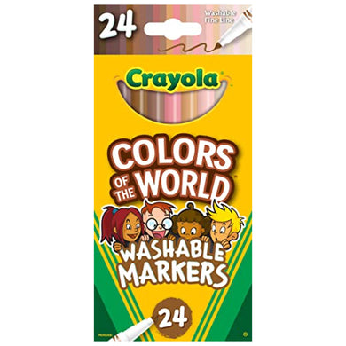 Crayola Colors of the World Markers (24ct), Washable Skin Tone Markers, Fine Line Markers for Kids, Great For Coloring Books, Ages 3+