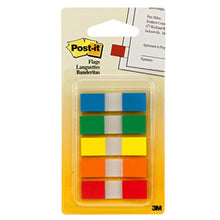 Post-it Flags in Portable Dispenser, 100 Flags/Pack, .47 in x 1.7 in, 20 Each of Red, Bright Orange, Yellow, Green, and Blue (683-5CF)