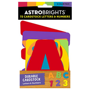 Astrobrights Letters and Numbers Kit, 4", 8-Color Assortment, 72 Pieces (91948)