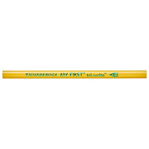 Ticonderoga My First Tri-Write Wood-Cased Pencils, Unsharpened, 2 HB Soft, Without Erasers, Yellow, 36 Count