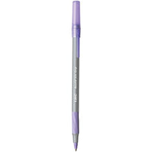 BIC Round Stic Grip Xtra Comfort Fashion Ball Point Pen, Purple, 12 Pack