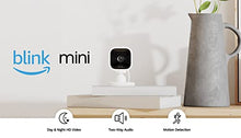 Blink Mini – Compact indoor plug-in smart security camera, 1080p HD video, night vision, motion detection, two-way audio, easy set up, Works with Alexa – 1 camera (White)