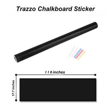 Large Chalkboard Wallpaper Peel and Stick(17.7x118inches) -5 Chalks Included Wall Decor Chalk Board Removable Paint Blackboard Stickers for Wall