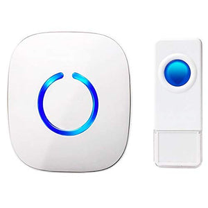 SadoTech Wireless Doorbell for Home - Battery Operated, 1000 Feet, Waterproof Door Bell w/LED Flash, 1 push button + 1 receiver, Waterproof White