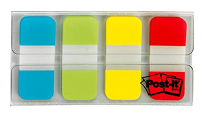 Post-it Tabs, 625 in Solid, Aqua, Lime, Yellow, Red, 10/Color, 40/Dispenser (676-ALYR)
