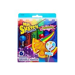 Mr. Sketch Scented Washable Markers, Chisel-Tip, Set of 6