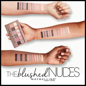 Maybelline New York The Blushed Nudes Eyeshadow Palette Makeup, 12 Pigmented Matte & Shimmer Shades, Blendable Powder, 1 Count