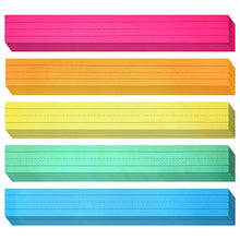 100 Pack Colored Sentence Strips for Teacher Supplies, Classroom, Lined Paper Borders for Writing Words (5 Colors, 3 x 24 in)