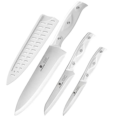 Chef Knife, Ultra Sharp Kitchen Knife, High Carbon Stainless Steel Chef knife set, 3-pc, 8 inch Chefs knife, 4.5 inch Utility Knife, 4 inch Paring Knife