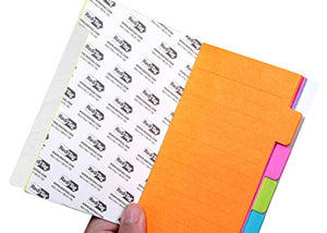 Redi-Tag Divider Sticky Notes, Tabbed Self-Stick Lined Note Pad, 60 Ruled Notes per Pack, 4 x 6 Inches, Assorted Neon Colors, 4 Pack (29504)