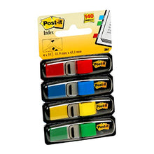 Post-it Flags, 35/Dispenser, 4 Dispensers/Pack, 47 in Wide, Assorted Primary Colors (683-4)