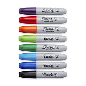 Sharpie Chisel Tip Permanent Marker, Assorted Colors, 8-Pack (38250PP)