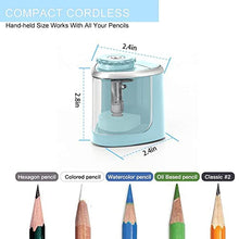 Aogwat Pencil Sharpener Electric Pencil Sharpeners, Portable Pencil Sharpener Kids, Blade to Fast Sharpen, Suitable for No.2/Colored Pencils(6-8mm)/School Pencil Sharpener/Classroom/Office/Home (Blue)