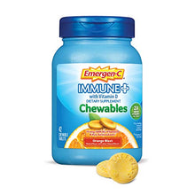 Emergen-C Immune+ Chewables 1000mg Vitamin C with Vitamin D Tablet, Immune Support Dietary Supplement for Immunity, Orange Blast Flavor - 42 Count