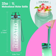 Sahara Sailor Water Bottles, 32oz Motivational Sports Water Bottle with Time Marker - Times to Drink - Tritan, BPA Free, Wide Mouth Leakproof, Fast Flow Technology with Clean Brush (1 Pack)