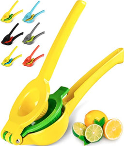 Zulay Metal 2-In-1 Lemon Lime Squeezer - Hand Juicer Lemon Squeezer Gets Every Last Drop - Max Extraction Manual Citrus Juicer - Easy-to-Use Lemon Juicer Squeezer - Heavy-Duty Lemon Squeezer Manual