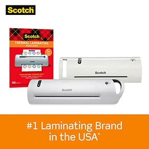 Scotch Thermal Laminating Pouches, 100 Pack Laminating Sheets, 3 Mil, 8.9 x 11.4 Inches, Education Supplies & Craft Supplies, For Use With Thermal Laminators, Letter Size Sheets (TP3854-100)