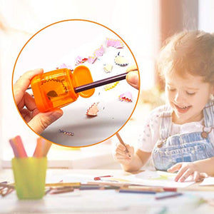 Pencil Sharpener, Manual Pencil Sharpeners, 4PCS Colorful Compact Dual Holes Pencil Sharpeners with Lid, Colored Pencil Sharpener for Kids & Adults, Portable Pencil Sharpener for Travel School Office
