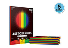 Astrobrights Colored Paper, 8.5" x 11" 24 lb/89 gsm, Primary" 5-Color Assortment, 5 Individual Packs of 100 Assorted Sheets - 500 Sheets in Total (22228)