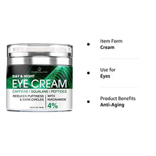 REMEDIAL PAX Eye Cream for Dark Circles and Puffiness, Bags Under Eyes Treatment, Anti-Aging Collagen Eye Cream for Wrinkles, Day & Night Caffeine Eye Cream with Niacinamide Dimethicone