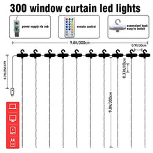 Dazzle Bright Curtain String Lights, 300 LED 9.8ft x9.8ft Warm White Fairy Lights with 8 Lighting Modes, Waterproof Lights for Bedroom Christmas Party Wedding Home Garden Wall Decor