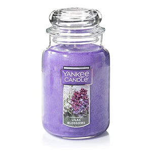 Yankee Candle Lilac Blossoms Scented, Classic 22oz Large Jar Single Wick Candle, Over 110 Hours of Burn Time, Violet