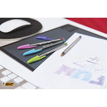 BIC Cristal Fun, Ballpoint Pens, Smudge-Proof Writing Pens and Wide Point (1.6 mm), Ideal for School, Purple Ink, Pack of 20