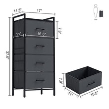 LINSY HOME 4 Drawer Dresser for Bedroom, Tall Dressers Storage Drawers, Tower Organizer Unit for Hallway, Entryway, Closets, Sturdy Steel Frame, Wood Top