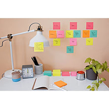 Post-it Super Sticky Notes, 3x3 in, 3 Pads, 2x the Sticking Power, Supernova Neons, Bright Colors, Recyclable (3321-SSMIA)
