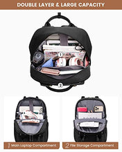 LOVEVOOK Laptop Backpack for Women,15.6 Inch Vintage Work Business Travel Backpack with USB Charging Port,Teacher Doctor Nurse Computer Bag Purse College Backpack, Black-Black