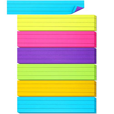 150 Sheets Sentence Strips Ruled Rainbow Sentence Strips Sentence Learning Strips for School Office Supplies, 6 Colors, 6 Pack (Bright Colors, 3 x 12 Inch)