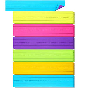 150 Sheets Sentence Strips Ruled Rainbow Sentence Strips Sentence Learning Strips for School Office Supplies, 6 Colors, 6 Pack (Bright Colors, 3 x 12 Inch)