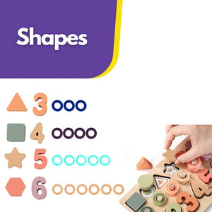 BEKILOLE Wooden Number Puzzle for Toddler Activities - Montessori Toys for Toddlers Shape Sorting Counting Game for Age 3 4 5 Year olds Kids - Preschool Math Learning Toys for Toddlers
