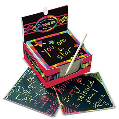 Melissa & Doug Scratch Art Rainbow Mini Notes (125) With Wooden Stylus - Color Scratch Art Mini Notes, Party Favors, Stocking Stuffers, Arts And Crafts For Kids