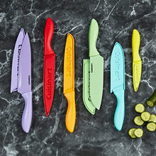 Cuisinart 12-Piece Kitchen Knife Set, Advantage Color Collection with Blade Guards, Multicolored, C55-12PCER1