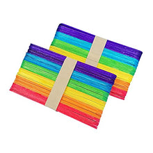 6” 100 Pcs Colored Jumbo Wooden Craft Sticks Wooden Popsicle Colored Craft Sticks Stick 3/4”Wide Treat Sticks Ice Pop Sticks for DIY Crafts，Home Art Projects, Classroom Art Supplies