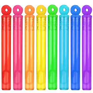 32-Piece 8 Colors Mini Bubble Wands Assortment Party Favors Toys for Kids Child, Christmas Celebration,Thanksgiving New Year, Themed Birthday,Wedding, Bath Time,Summer Outdoor Gifts for Girls Boys