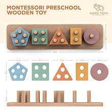 GOPO TOYS Montessori Toys for 18+ Months Old - Toddlers Wooden Sorting and Stacking Toys for Baby Boys and Girls - Shape Sorter and Color Stacker Preschool Kids Wood Gifts (Style A)